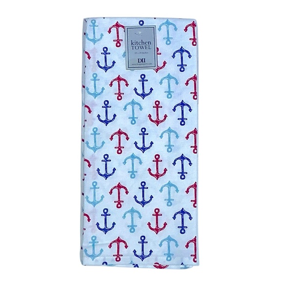 Sail Away Kitchen Towel Embellished Set Coastal Nautical Cotton Set 18 x 28 in - Picture 3 of 16
